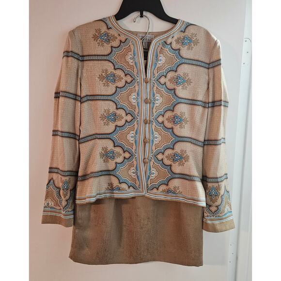 Women's Adrianna Papell Silk 2 Pierce Dress Suit Size 10 - Picture 5 of 11